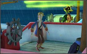 Po obejrzeniu pierwszej animacji przedstawiającej LeChucka rozpoczynającego magiczny rytuał na małpce dowiesz się, że aby powstrzymać okrutnego pirata musisz dokończyć proces tworzenia Przeklętego Kordelasa Kaftu - Prolog | Chapter 1 | Tales of Monkey Island - Tales of Monkey Island - poradnik do gry