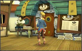 Wylądujesz na wyspie, po odbyciu krótkiej konwersacji z piratem przyjdzie lokalny dziennikarz Davey Nipperkin #1 - Launch of the Screaming Narwhal 1 | Chapter 1 | Tales of Monkey Island - Tales of Monkey Island - poradnik do gry