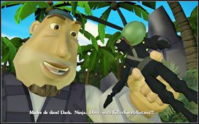 W ten sposób uzyskaną fałszywą figurkę Ninja (Ninja Action Figure ) zanieś do miejsca gdzie ukryty był prawdziwy skarb [MAPA: Zakopany skarb ] i zakop #1 - Launch of the Screaming Narwhal 1 | Chapter 1 | Tales of Monkey Island - Tales of Monkey Island - poradnik do gry