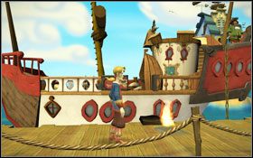 Udaj się do portu w dokach [MAPA: Doki ] i porozmawiaj z kapitanem Winslowem #1 - Launch of the Screaming Narwhal 2 | Chapter 1 | Tales of Monkey Island - Tales of Monkey Island - poradnik do gry