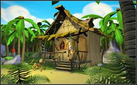 Zagadaj do papugi, oczywiście sknocisz całą konstrukcję, papuga nadaje się do wyrzucenia - podnieś ja z ziemi (Pyrite Parrot ) - Launch of the Screaming Narwhal 2 | Chapter 1 | Tales of Monkey Island - Tales of Monkey Island - poradnik do gry