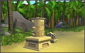 Użyj starożytnego narzędzia (Ancient Tool ) na mechanizmie w kształcie muszli, tuż obok maszyny sterującej wiatrem #1 - Launch of the Screaming Narwhal 3 | Chapter 1 | Tales of Monkey Island - Tales of Monkey Island - poradnik do gry