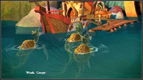 Udaj się do doków, w miejsce z tabliczką zakazującą łowienia #1 - The Siege of Spinner Cay 3 | Chapter 2 | Tales of Monkey Island - Tales of Monkey Island - poradnik do gry