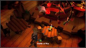 Kiedy skończą się kłócić, porozmawiaj chwilę z Morgan , a następnie zamów sobie kilka kielonów Volcano #1 - The Trial and Execution of Guybrush Threepwood 2 | Chapter 4 - Tales of Monkey Island - poradnik do gry