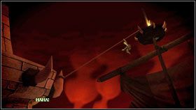 Kiedy znajdziesz się na maszcie użyj swojego haka (Hook ) na jednym z żagli #1 - Rise of the Pirate Gold 3 | Chapter 5 | Tales of Monkey Island - Tales of Monkey Island - poradnik do gry