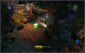 Jadąc dalej w lewo trafisz na spadek terenu, a nad nim na kolejny balon [1] - Leśne runo (bonus) | Kryształowa Czaszka Akt II | LEGO Indiana Jones 2 - LEGO Indiana Jones 2: The Adventure Continues - poradnik do gry