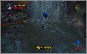 Aby dostać się do kolejnego wskocz do rzeki przy pierwszy wodospadzie i podpłyń do niego [1] - Gorączka na brzegu rzeki (bonus) | Kryształowa Czaszka Akt III - LEGO Indiana Jones 2: The Adventure Continues - poradnik do gry