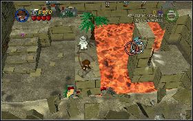 Aby rozpocząć ten etap musisz dostać się na wyspę z prawej strony morza i zniszczyć bazooką bramę [1] , składającą się z dwóch posągów podobnych do twarzy - Świątynia Hovitos (bonus) | Poszukiwacze Zaginionej Arki | LEGO Indiana Jones 2 - LEGO Indiana Jones 2: The Adventure Continues - poradnik do gry