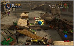 Po wyjechaniu z zaułka jedź prosto, skręć w prawo i wjedź na drewniany podjazd [1] - Szanghaj (bonus) | Świątynia Zagłady | LEGO Indiana Jones 2 - LEGO Indiana Jones 2: The Adventure Continues - poradnik do gry