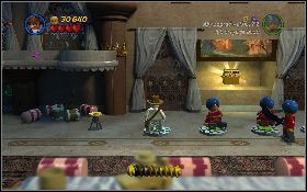 Rozbrojonych wrogów wiąż za pomocą bicza i sadzaj na czerwonych przyciskach [1] - Rozbrajający pojedynek (bonus) | Świątynia Zagłady | LEGO Indiana Jones 2 - LEGO Indiana Jones 2: The Adventure Continues - poradnik do gry