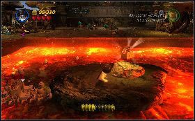 Po postawieniu na miejscu wszystkich pudeł, stwórz z klocków tratwę [1] - Jezioro lawy (bonus) | Świątynia Zagłady | LEGO Indiana Jones 2 - LEGO Indiana Jones 2: The Adventure Continues - poradnik do gry