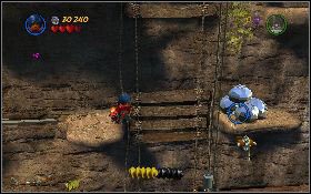 Wjedź windą na górę, przejdź w lewo i podnieś dynamit [1] - Wspinaczka na klif (bonus) | Świątynia Zagłady | LEGO Indiana Jones 2 - LEGO Indiana Jones 2: The Adventure Continues - poradnik do gry