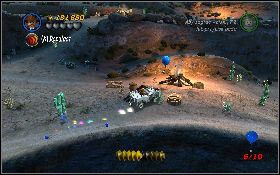 Ostatni balon w tej części mapy, znajduje się na górnej drodze [1] - Misja w kanionie (bonus) | Ostatnia Krucjata | LEGO Indiana Jones 2 - LEGO Indiana Jones 2: The Adventure Continues - poradnik do gry