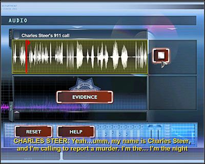 Do badania wybierz Charles Steers 911 call (Nagranie z rozmowy pomiędzy Charlesem Steerem a operatorem numeru 911) - [Odcinek 1 - Broken Hearted] Część 4 | CSI Mordercze Zamiary - CSI: Mordercze Zamiary - poradnik do gry