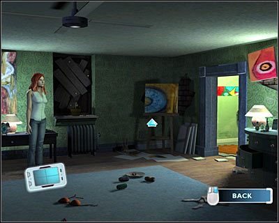 Obejrzyj obraz znajdujący się w rogu pomieszczenia (na lewo od wejścia do łazienki) - [Odcinek 1 - Broken Hearted] Część 10 | CSI Mordercze Zamiary - CSI: Mordercze Zamiary - poradnik do gry