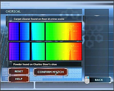 Kliknij na lewym komputerze i wybierz badanie chemiczne (CHEMICAL) - [Odcinek 1 - Broken Hearted] Część 13 | CSI Mordercze Zamiary - CSI: Mordercze Zamiary - poradnik do gry