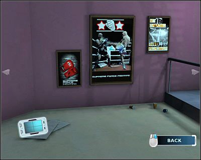 Kliknij na plakatach znajdujących się na lewej ścianie - [Odcinek 2 - Coulda Been a Contender] Część 1 | CSI Mordercze Zamiary - CSI: Mordercze Zamiary - poradnik do gry