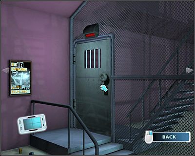 Ponownie udaj się w lewo i kliknij na drzwiach, automatycznie otwierając je z użyciem pozyskanego niedawno klucza - [Odcinek 2 - Coulda Been a Contender] Część 4 | CSI Mordercze Zamiary - CSI: Mordercze Zamiary - poradnik do gry