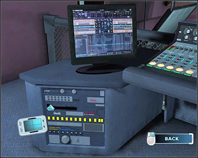 Wyjdź z pomieszczenia, a po znalezieniu się na balkoniku kliknij na sprzęcie komputerowym - [Odcinek 2 - Coulda Been a Contender] Część 4 | CSI Mordercze Zamiary - CSI: Mordercze Zamiary - poradnik do gry