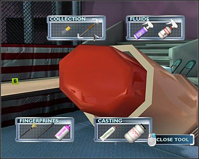 Następnie kliknij na górnej części szybki i użyj wacika (swab), co zaowocuje zdobyciem drugiego dowodu - Tina Allenss found on her lipstick (DNA Tiny Allen z jej szminki) - [Odcinek 2 - Coulda Been a Contender] Część 4 | CSI Mordercze Zamiary - CSI: Mordercze Zamiary - poradnik do gry