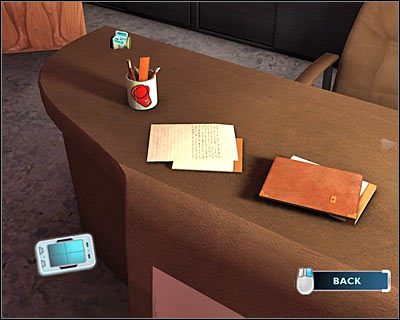 Kliknij teraz na biurku i zbadaj lewy górny róg ekranu, podnosząc banknoty - [Odcinek 2 - Coulda Been a Contender] Część 8 | CSI Mordercze Zamiary - CSI: Mordercze Zamiary - poradnik do gry