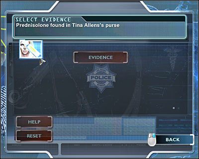 Wejdź się do lewego pomieszczenia (DATA LAB), kliknij na pierwszym komputerze z prawej strony i wybierz drugą opcję, czyli przeszukiwanie bazy medycznych (MEDICAL DATABASE) - [Odcinek 2 - Coulda Been a Contender] Część 11 | CSI Mordercze Zamiary - CSI: Mordercze Zamiary - poradnik do gry