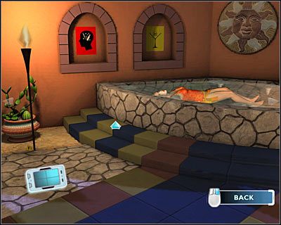 Kliknij teraz na niewielkim obiekcie znajdującym się jeszcze bliżej jacuzzi (screen), a okaże się, że jest to korek od butelki - [Odcinek 3 - Last Gasp] Część 1 | CSI Mordercze Zamiary - CSI: Mordercze Zamiary - poradnik do gry