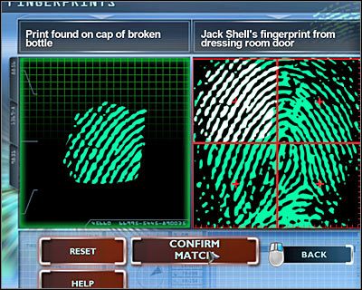 Wejdź do lewego pomieszczenia (DATA LAB), kliknij na prawym komputerze i wybierz pierwszą opcję z menu (FINGERPRINTS) - [Odcinek 3 - Last Gasp] Część 6 | CSI Mordercze Zamiary - CSI: Mordercze Zamiary - poradnik do gry