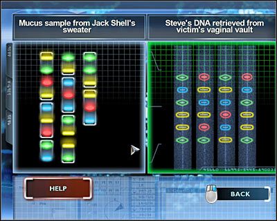 Wejdź do prawego pomieszczenia (MATERIALS LAB), kliknij na lewym komputerze i rozpocznij analizę DNA - [Odcinek 3 - Last Gasp] Część 8 | CSI Mordercze Zamiary - CSI: Mordercze Zamiary - poradnik do gry