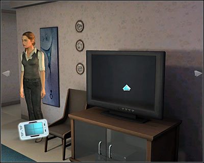 Teraz kliknij na telewizorze znajdującym się na prawo od Riley - [Odcinek 4 - Extinguished] Część 2 | CSI Mordercze Zamiary - CSI: Mordercze Zamiary - poradnik do gry