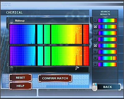 Wejdź do prawego pomieszczenia (MATERIALS LAB), kliknij na lewym komputerze i rozpocznij drugą serię badań chemicznych - [Odcinek 4 - Extinguished] Część 4 | CSI Mordercze Zamiary - CSI: Mordercze Zamiary - poradnik do gry