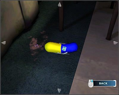 Kliknij teraz na leżącej obok pigułce by ją podnieść - Pill found in Levesque home (Pigułka odnaleziona w domu Państwa Levesque) - [Odcinek 4 - Extinguished] Część 8 | CSI Mordercze Zamiary - CSI: Mordercze Zamiary - poradnik do gry