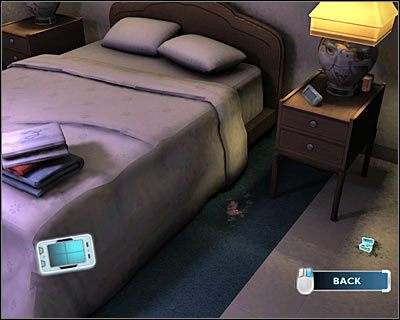 W dalszym ciągu badaj okolice łóżka - [Odcinek 4 - Extinguished] Część 8 | CSI Mordercze Zamiary - CSI: Mordercze Zamiary - poradnik do gry