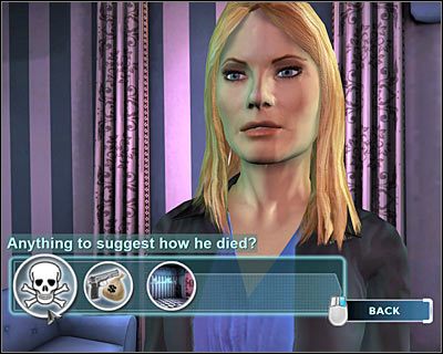 Zacznij od krótkiej rozmowy z Catherine, która będzie Ci pomagała w tym śledztwie - [Odcinek 5 - Crime Scene Impersonator] Część 1 | CSI Mordercze Zamiary - CSI: Mordercze Zamiary - poradnik do gry