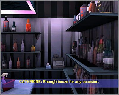 Dokonaj przybliżenia obrazu na ścianie z alkoholami ulokowanej na prawo od krzesła, na którym siedzi jeden z bywalców klubu - [Odcinek 5 - Crime Scene Impersonator] Część 1 | CSI Mordercze Zamiary - CSI: Mordercze Zamiary - poradnik do gry