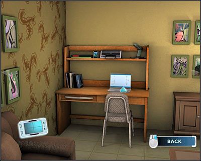 Zbadaj obszar na prawo od stołu, klikając na biurku, na którym znajduje się załączony laptop - [Odcinek 5 - Crime Scene Impersonator] Część 5 | CSI Mordercze Zamiary - CSI: Mordercze Zamiary - poradnik do gry