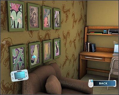 Korzystając z okazji zbadaj obrazy wiszące na lewej ścianie - [Odcinek 5 - Crime Scene Impersonator] Część 5 | CSI Mordercze Zamiary - CSI: Mordercze Zamiary - poradnik do gry