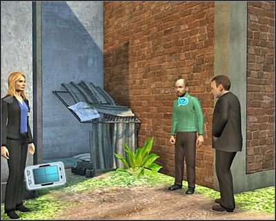 Po dotarciu na miejsce i obejrzeniu krótkiej cut-scenki kliknij od razu na postaci Garyego, dzięki czemu obecne tu osoby nakłonią go do oddania butelki alkoholu - [Odcinek 5 - Crime Scene Impersonator] Część 8 | CSI Mordercze Zamiary - CSI: Mordercze Zamiary - poradnik do gry