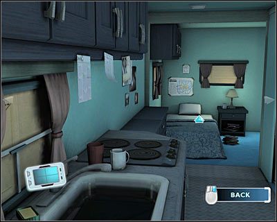 Dwukrotnie dokonaj teraz przybliżenia obrazu na widocznym w oddali łóżku - [Odcinek 5 - Crime Scene Impersonator] Część 10 | CSI Mordercze Zamiary - CSI: Mordercze Zamiary - poradnik do gry