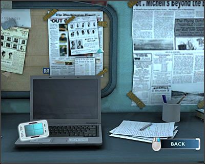 To samo tyczy się dokumentów rozwieszonych bezpośrednio za laptopem - [Odcinek 5 - Crime Scene Impersonator] Część 11 | CSI Mordercze Zamiary - CSI: Mordercze Zamiary - poradnik do gry