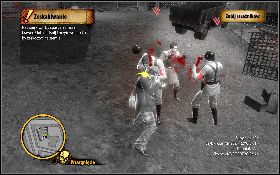 Skorzystaj z drabiny [1] , aby zejść na dół i pomóż Lukowi pokonać dwóch przeciwników [2] - Daj ognia | Prolog | The Saboteur - The Saboteur - poradnik do gry