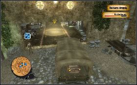 Po zakończonej walce wskocz do wozu i wyrusz w dalszą drogę [1] , która zakończy się w jednym z garaży [2] ruchu oporu - Zakopane tajemnice (Skylar) | Akt I | The Saboteur - The Saboteur - poradnik do gry