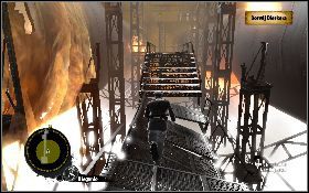 W kolejnej części zadania wbiegnij do pomieszczenia przed tobą i wejdź na górę po drabinie [1] z prawej - Vive Le Zemsta (Skylar) | Akt I | The Saboteur - The Saboteur - poradnik do gry