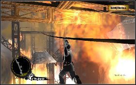 Potem przeskocz przez przepaść [1] , a przez kolejną wyrwę w podłodze, przejdź korzystając z liny [2] - Vive Le Zemsta (Skylar) | Akt I | The Saboteur - The Saboteur - poradnik do gry