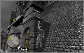 Potem skorzystaj z drugiego [1] , aby dostać się na kolejną wieżę, skąd, przy pomocy trzeciego kabla, bez problemu przejdziesz na dach siedziby - Punkt wrzenia (Bryman) | Akt II | The Saboteur - The Saboteur - poradnik do gry