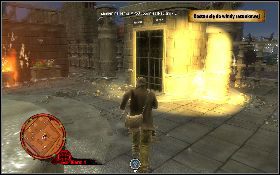 Po walce zeskocz na taras i podbiegnij do Marii [1] , z którą udaj się do windy [2] - Punkt wrzenia (Bryman) | Akt II | The Saboteur - The Saboteur - poradnik do gry