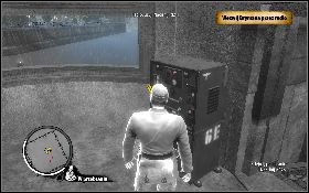 Podejdź do lewej krawędzi, skąd zobaczysz drugą platformę [1] , prowadzącą do wnętrza budynku - Potrzeba kilku... lub tego jednego (Bryman) | Akt II | The Saboteur - The Saboteur - poradnik do gry