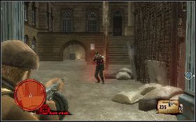 Po strzelaninie przeskocz z platformy na plac i udaj się do Veronique [1] - Potrzeba kilku... lub tego jednego (Bryman) | Akt II | The Saboteur - The Saboteur - poradnik do gry