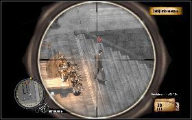 Idź cały czas po gzymsie, aż dotrzesz do drewnianej platformy [1] , z której jest świetny widok na ojca Denisa i ludzi, którzy się spowiadają - Historia ojca Denisa | Misje poboczne | The Saboteur - The Saboteur - poradnik do gry