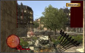 Następnie zniszcz wieżę radiową [1] , stojącą za fontanną - Historia Margot Bonaire | Misje poboczne | The Saboteur - The Saboteur - poradnik do gry